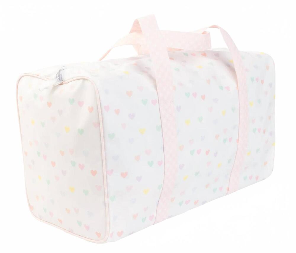 NEW APPLE OF MY ISLA women's printed duffle bag in hearts